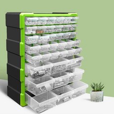 서랍형 부품박스 툴박스 소품 플라스틱 보관함 못통 수납, 1개, 상자 22개 구획 오렌지색 단일 상자