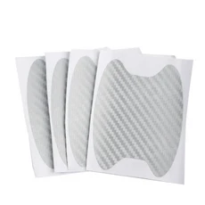 호환 차량 도어 핸들 보호대 안티 스크래치 방지 커버 탄소 섬유 스티커 자동 4Pcs 차량 보호 세트, 05 은