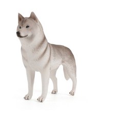 哈士奇公仔 二哈模型 仿真哈士奇擺飾 可愛裝飾品 送禮自留都推薦, 灰哈士奇