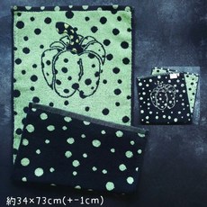 貓小姐的家 日本南瓜波點刺繡棉質擦手巾 廚房擦拭巾 可愛吸水抹布, 1個, 綠, 綠