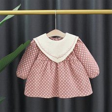 深色北歐風格連衣裙秋冬金色少女長袖