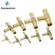 T 자형 황동 바브 튜브 16MM 12MM 링 피팅 8MM 웨이 커넥터 가시 호스 3 커플 4MM 10MM 티 어댑터 6MM, OD 16mm