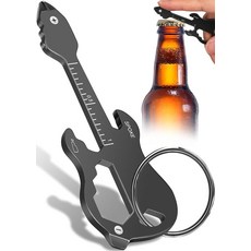 ECLATIS Bul2E(넓음)ns 기타 키체인 멀티툴 병따개 멋진 모양 포켓 멀티 툴 맥주 오프너 키 체인 남성 아버지 할아버지 남자친구 음악 애호가를 위한 3050