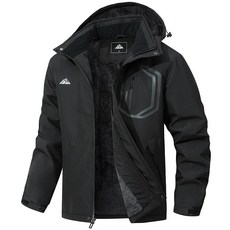 MAOYSSEN 남성용 탈착식 후드 스키 재킷 방수 패딩 따뜻한 안감 겨울 재킷 방풍 파카 다크 블루 스몰