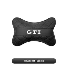 폭스 바겐 자동차 머리 받침 커버 목 베개 자동 안전 벨트 어깨 보호 RLine R 골프 Amarok T5 Phaeton ID3 Tiguan, 4_Headrest-Black-J