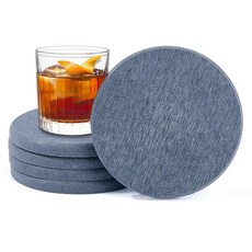 DICOSMETIC 12Pcs Stone Coasters Slate 3.9 Inch Diatomaceous Earth Coasters Dark Gray Round Drinkwa, DICOSMETIC 12Pcs Stone Coaster