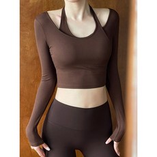 瑜伽服女 帶胸墊 長袖健身衣 假兩件拼接 緊身上衣 運動T恤 透氣舒適 修身顯瘦 多功能訓練服 健身必備