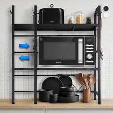 전자레인지선반 밥솥장 밥솥수납장 렌지장 렌지수납 리브리움 3단, 1단, 리브리움 전자레인지선반 3단 블랙