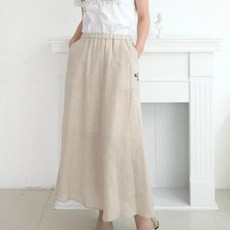 비꼴리끄 비꼴리끄린넨 자수 플레어 스커트 B252WK2030 550600