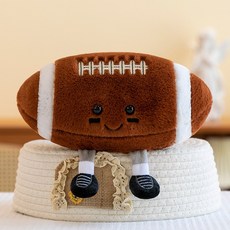 趣味運動球系列毛絨玩具 橄欖球公仔玩偶, 橄欖球:16*25cm0.14kg, 1個