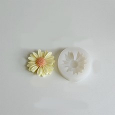 雛菊吊墜裝飾石膏/香皂/餅乾/翻糖蛋糕矽膠模具, 1個, 1pc 白色