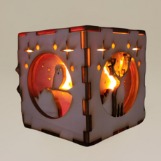 미국 리얼우드 핸크래프트 랜턴 LED 수면 무드등, 레이어드 네이처 랜턴