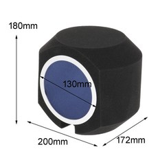 마이크 차폐 폼 볼 스튜디오 녹음 성능 음향 필터, Color: 1. 파란색