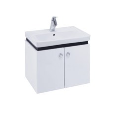 簡約白色浴室櫃，陶瓷檯面，小戶型收納儲物櫃，浴室收納, 白色, 1個