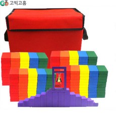 컬러풀 도미노블럭 단체게임 장난감 200p 세트 창의력 집중력 교구 소근육발달 키즈, 1개