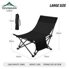 조정 접이식 문 의자 휴대용 해변 캠핑 야외 알루미늄 낚시 바베큐, 06 large black