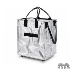 好玩旅物 滑輪行李袋 超大容量折疊拖輪包 360度萬向輪購物車
