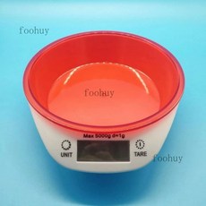 烘焙稱 廚房電子稱 高精度勺型多功能電子秤 台灣出貨 熱賣, 可分離圓形（紅碗）, 1個