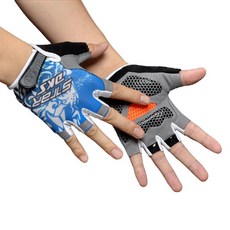 透氣薄型釣魚休閒運動手套, 藍色