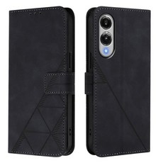 Asdsinfor 삼성 갤럭시 S25 엣지용 케이스 프리미엄 PU 가죽 지갑 케이스 신용 카드 홀더 킥스탠드 포함 마그네틱 클로저 충격 방지 플립 폴리오 갤럭시 S25, 블랙