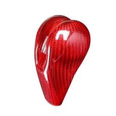 保時捷Porsche 真碳纖維排擋頭蓋內飾改裝貼 後視鏡殼 後視鏡保護殼 卡夢碳纖維後視鏡, 紅色, 1個