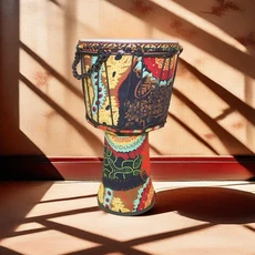 2025년형 9인치 아프리카 드럼 성인 어린이 초보자 전문 타악기 양가죽 페이스, 04 Style D-With Rope