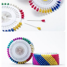 재봉틀 고정 수선 방울형 원형 세트 시침핀 해바라기-14900EA, 혼색_원형