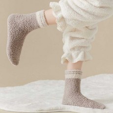 [싸더라] 극세사 수면양말 방한 보온양말 털신 덧신