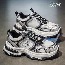 KOPN 아빠 신발 남자 신발 가을 통기 망면 신발 남자 트렌드 두꺼운 바닥 키높이 캐주얼 운동화 남자