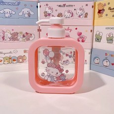 산리오 샴푸통 디스펜서 공병 욕실 1+1 캐릭터 다용도 디스펜서 키티 주방 바디워시, 1개, C. 새 풍선 헬로키티 300ml 로션병