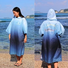 【日本手繪】TAVARUA 毛巾衣 速乾超細纖維浴巾衣 沙灘巾 衝浪/潛水/浮潛/SUP/露營, 1個, 2.錘頭鯊, 錘頭鯊