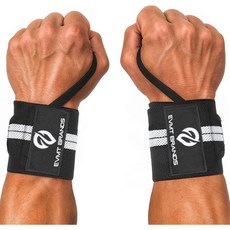 EVMT 프리미엄 역도 손목 랩 18인치. 역도를 위한 내구성 있는 스트랩 향상된 지지력. 근력 운동에 이상적인 리프팅 스트랩., Black