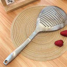 漏勺家用漏勺18-10一體成型花椒食品級短把家用面撈 副廠商品, 1個, 大頭面撈