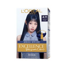 로레알파리 엑셀랑스 파리지앵 시크 라이트닝 톤업 염모제, 4.11호 잉크블루, 1개