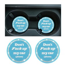 SYLVIL 블링 범용 인서트 방지 미끄럼 75인치 자동차 받침 4개 홀더 컵받침 9CM, 2 PCS, 라이트 블루