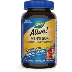Nature's Way 然萃維 Alive! MENS 50+ 綜合維他命 水果口味軟糖, 1個, 60錠