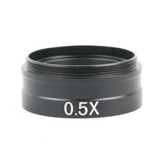 전문 단안 현미경 보조 목표 Barlow Lens 0.5x 설치 스레드 42mm 10A 120X 180X 300X, 0.5 배, 검은색