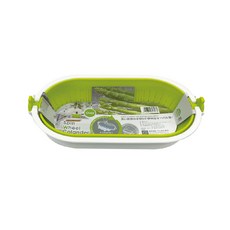 KOKUBO 旋轉瀝水籃, 綠色, 1個