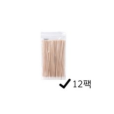 쓰리포 15cm 자작나무 긴 면봉, 100개입, 12개
