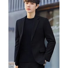 男士休閒西裝外套 韓版潮流修身上衣 單件春秋西服