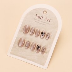 穿戴甲片高級感夏季簡約百搭美甲貼片貓眼手工假指甲片新品30片, 1個, BY1734:膠水款
