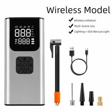 자동차 공기주입기 컴프레서 펌프 램프 휴대용 에어 내장형 압력계 자동 차단 기능, 3. Wireless charging, 1개