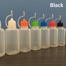 Chzimade 5 개 30ml 리필 플라스틱 세라믹 도자기 도구 짤 수 있는 바늘 병 포인트 라인 DIY 폴리머 클레이, 05 black