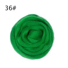 Jiwuo 기본 색상 시리즈 양모 섬유 꽃 동물 양모 Felting 수제 회전 DIY 공예 재료 도구 펠트 크리스마스, 36, 50 그램, 1개