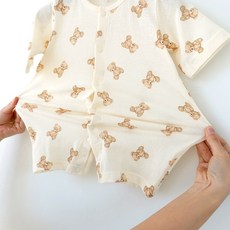 국내생산 신생아 아기 코튼 7부 칠부 메쉬 매쉬 바디 수트 슈트 내복 내의 made in korea