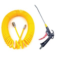 노랑코일 에어호스 10X10M + 고급 PVC에어건 200 세트 콤프레셔연결 에어공구, 1개, 본품(배터리없음)