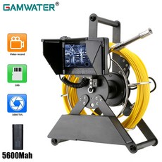 GAMWATER IPS 하수도 관 검사 카메라 HD 1200TVL IP68 5600MHA 배터리 내시경 4 3 인치 17mm 22mm, 30m_17MM Without DVR