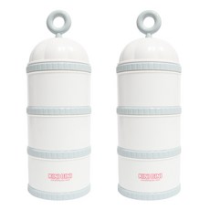 키니비니 휴대용 3단 분유케이스 1+1 분유보관 소분통 아기간식통 과자통, 키니블루+키니블루, 1개