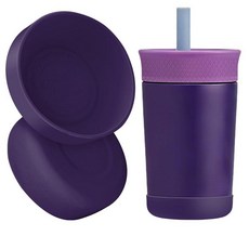 2Pcs Silicone 보틀 Boot for Owala Kids Water 보틀s Compatible FreeSip 16oz 12oz Tumbler 15oz Flip 14, Peacock Palace_163142