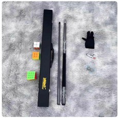 碳素臺球桿黑科技碳纖維桌球桿，斯諾克小大頭中式黑八9球桿入門撞球桿，專業檯球桿, 碳素銀灰單杆+絨布盒（備註小頭中頭或大頭, 1個